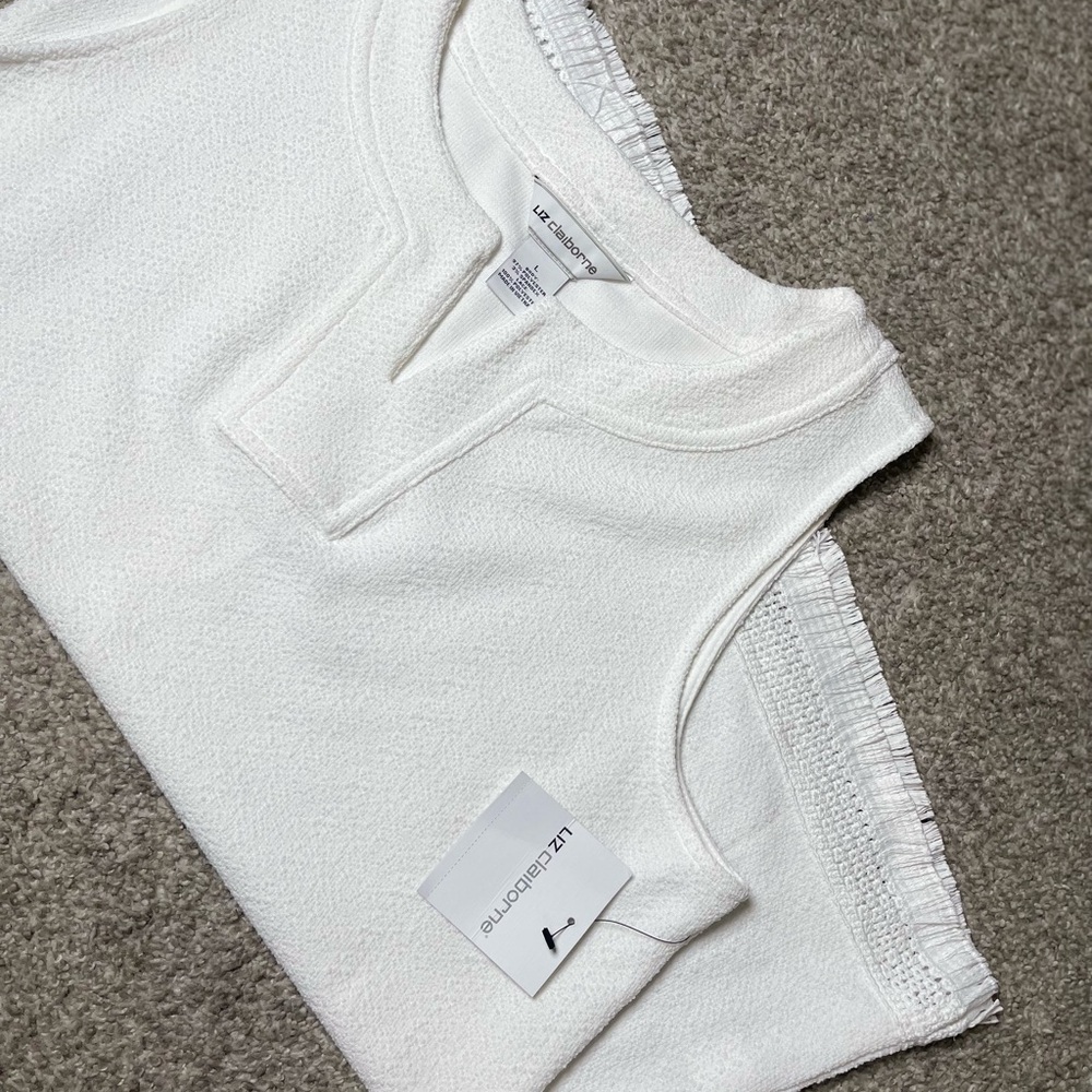 Liz Claiborne White Sleeveless Sweater